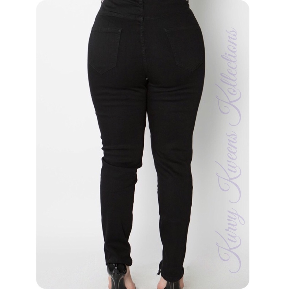 ✨LAST 1✨ High Waisted Lace Up Jeans-24/3X - Picture 4 of 8